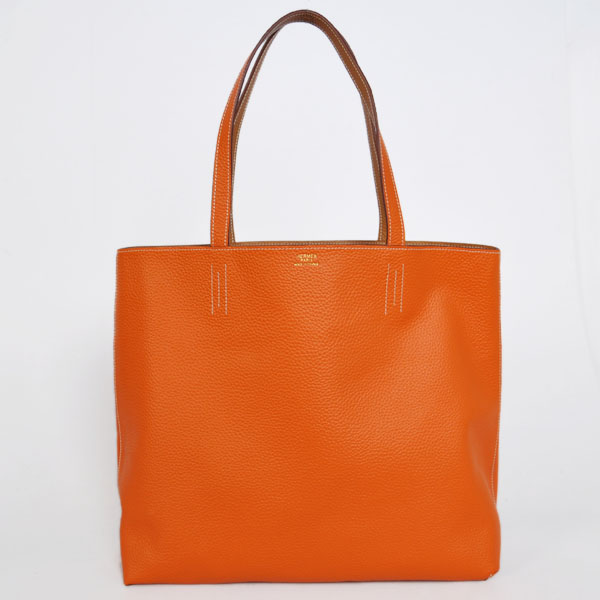 1988 Hermes shopping bag in pelle clemence a Orange / Camel